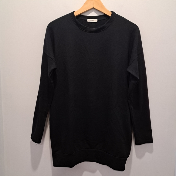 Cherish Casual Feel Cozycore Crewneck Tunic in Black Womens Small - Picture 1 of 6